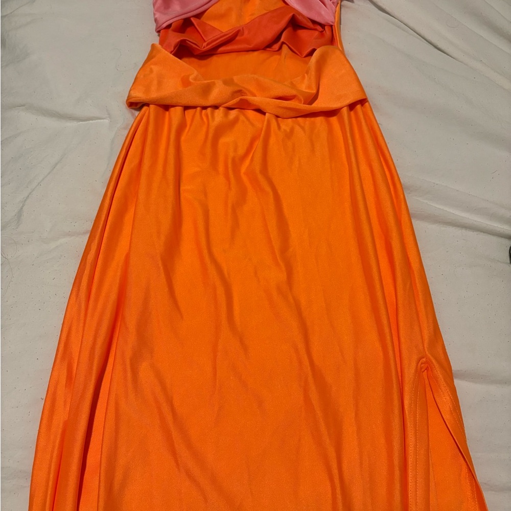 Elegant Orange and Pink Women's Dress